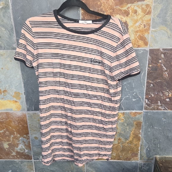 Vans Black and Pink Striped T-Shirt - Picture 1 of 2
